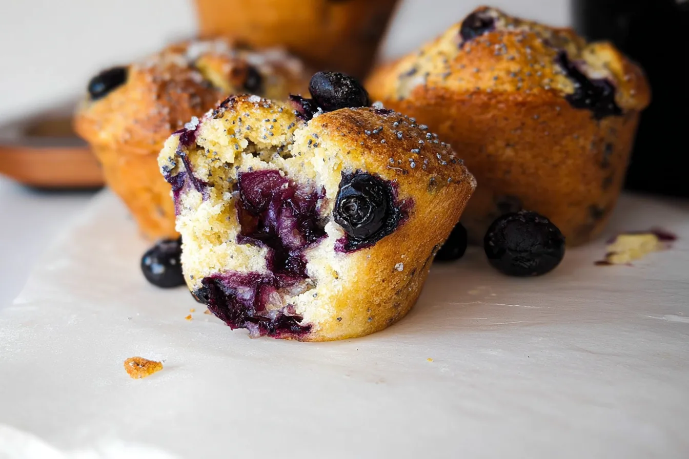 Blueberry Lemon Poppy Seed Muffins – No Added Sugar