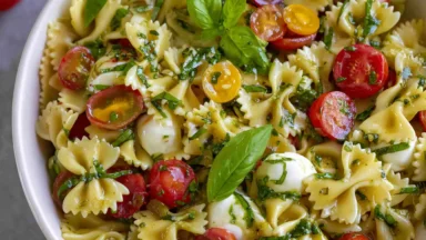 Colorful Bow Tie Pasta Salad in a Bowl