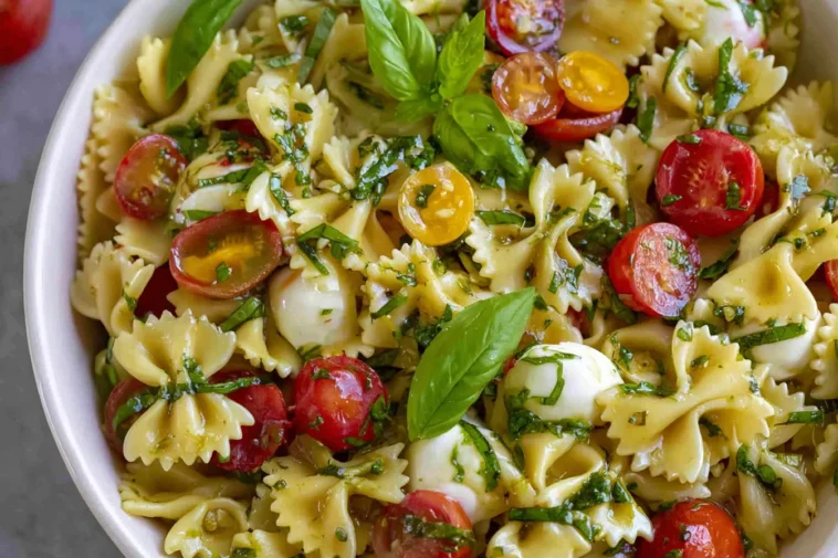 Colorful Bow Tie Pasta Salad in a Bowl