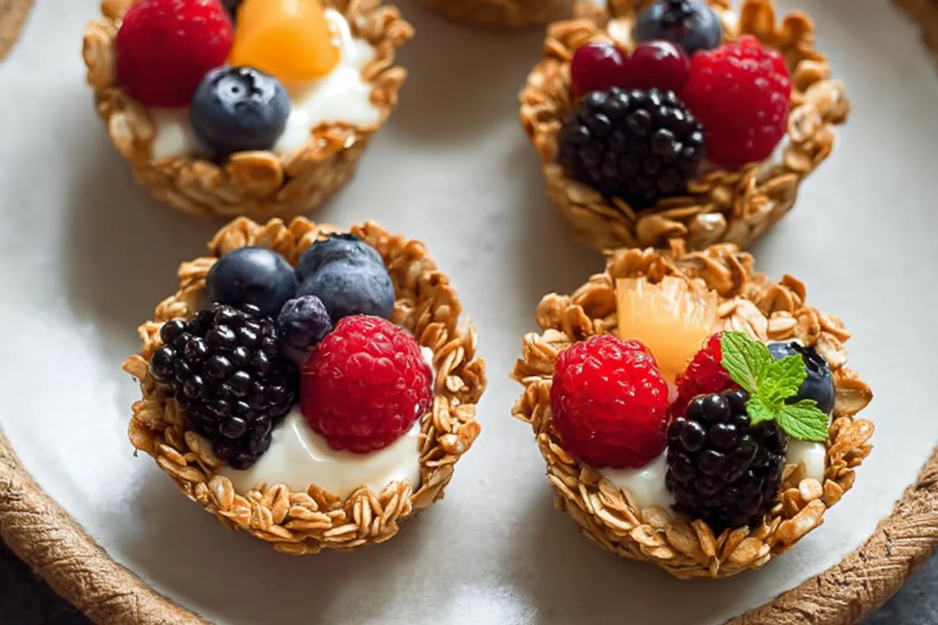 Breakfast Granola Cups: A Delicious Morning Delight 3 Breakfast Granola Cups Freshly Baked