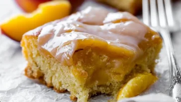 Brown Sugar Peach Cake Freshly Baked