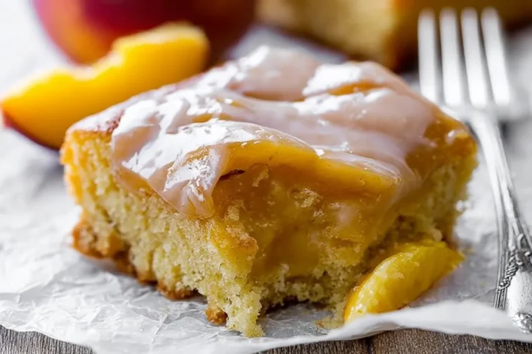 Brown Sugar Peach Cake Freshly Baked