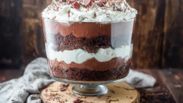 Decadent Brownie Trifle Layers Ready to Serve