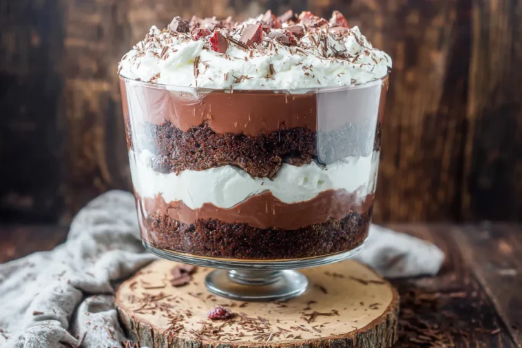 Decadent Brownie Trifle Layers Ready to Serve
