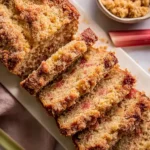 Freshly Baked Buttermilk Rhubarb Bread Slices