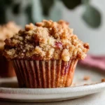 Buttery Apple Rhubarb Crumble Muffins Freshly Baked