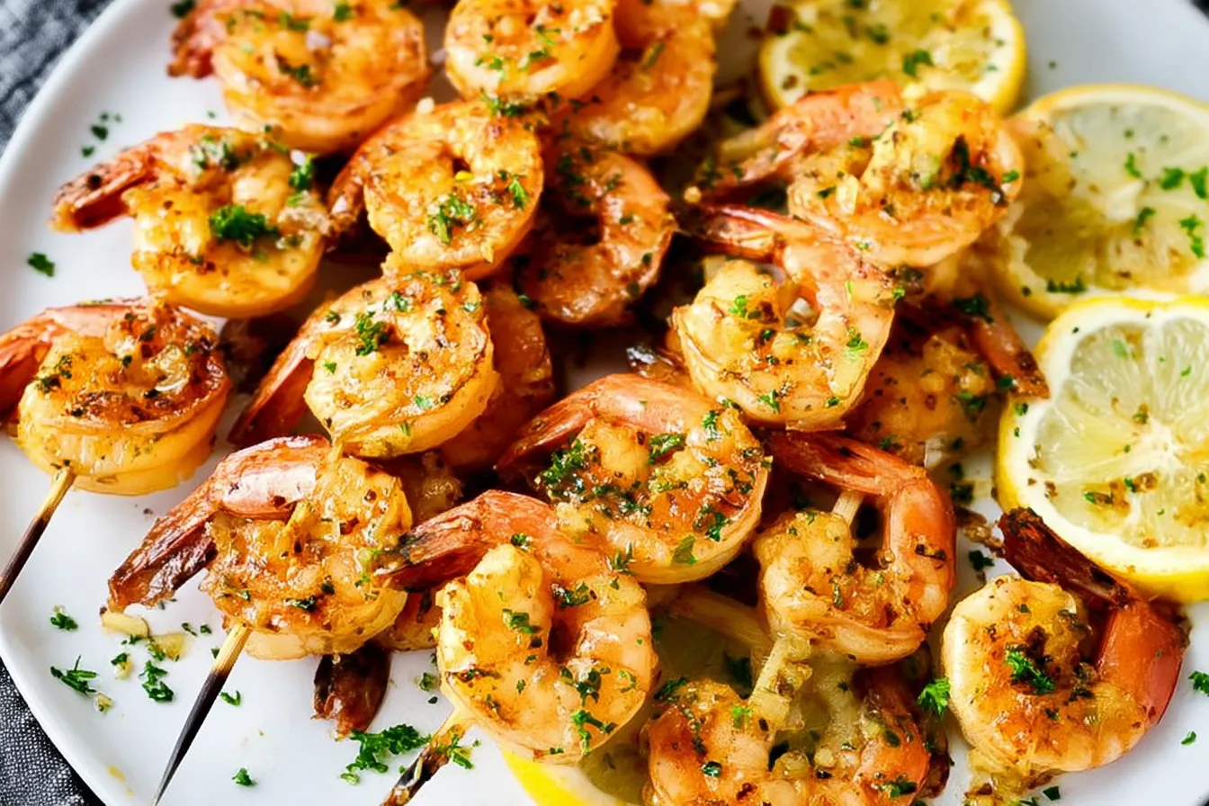 Cajun Garlic Butter Grilled Shrimp Skewers: Irresistibly Delicious! 3 Cajun Garlic Butter Grilled Shrimp Skewers on the Grill