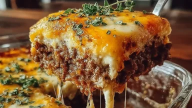 Cattle Drive Casserole Freshly Baked in a Dish