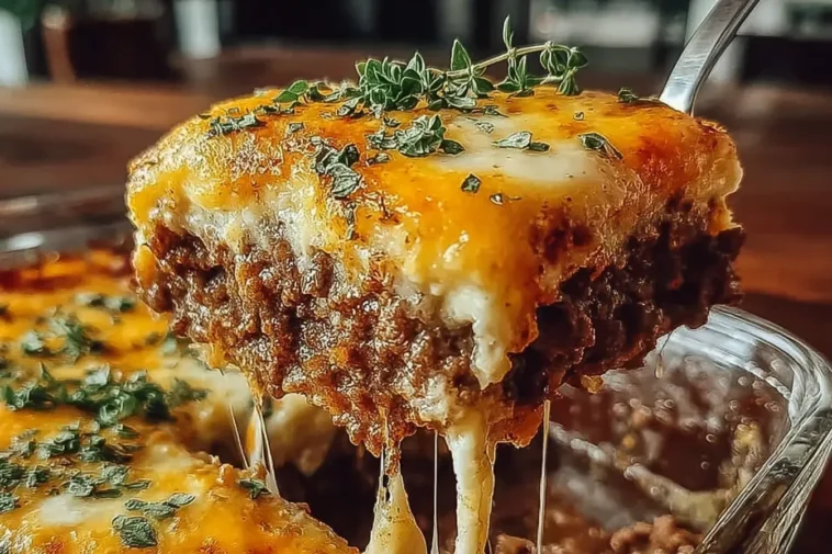 Cattle Drive Casserole Freshly Baked in a Dish