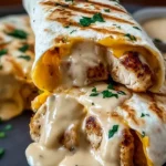 Cheesy Garlic Chicken Wraps Ready to Serve