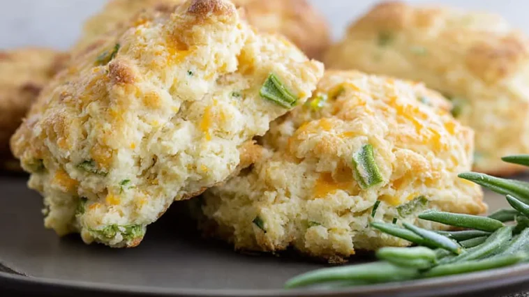 Cheesy Garlic Scapes Biscuits Freshly Baked