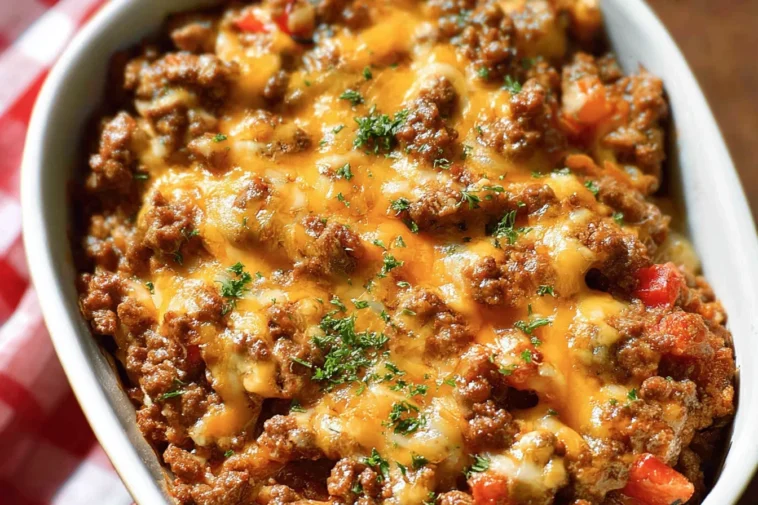 Delicious Cheesy Ground Beef and Potatoes Ready to Serve