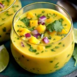 Chilled Mango Gazpacho Served in Bowls