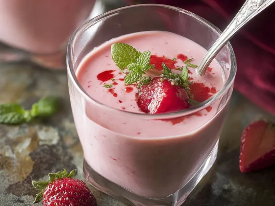 Chilled Strawberry Yogurt Soup - Refreshing Summer Delight