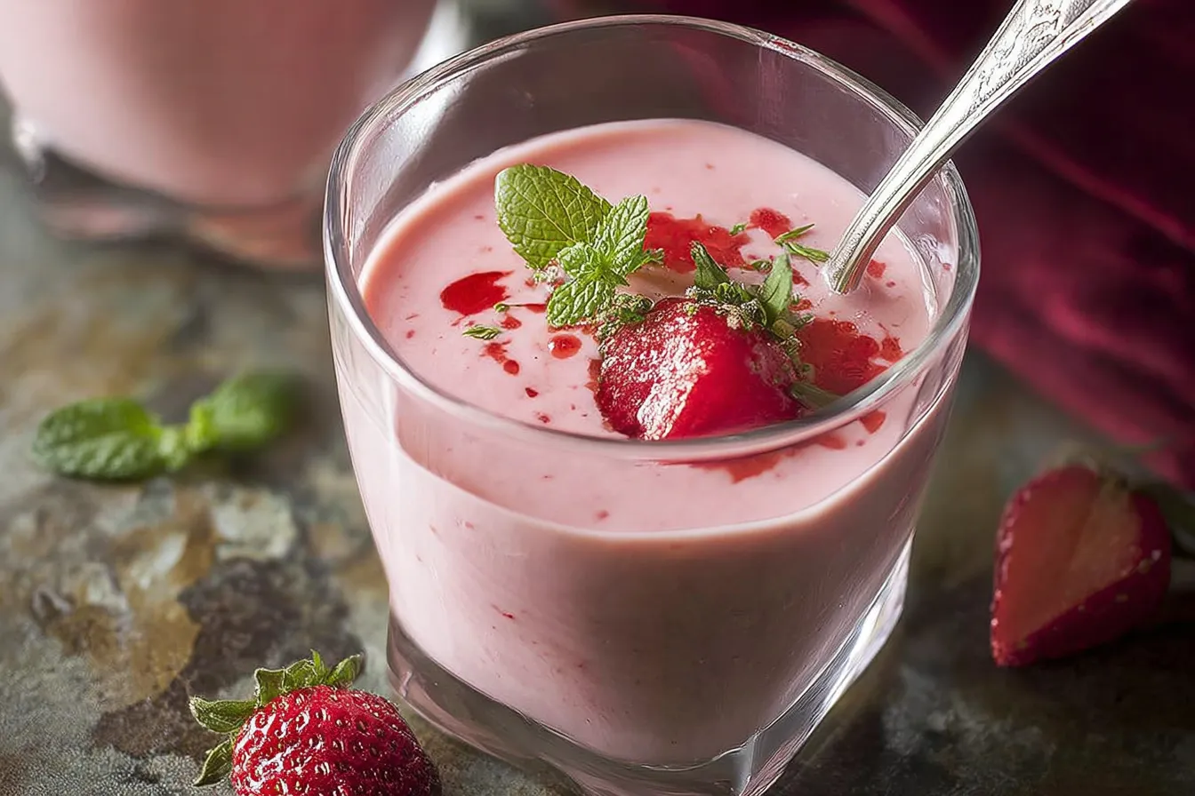Chilled Strawberry Yogurt Soup - Refreshing Summer Delight