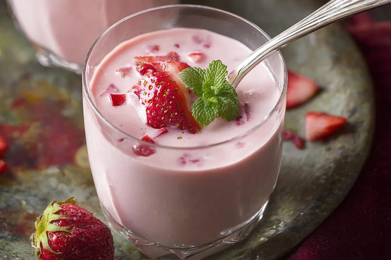 Chilled Strawberry Yogurt Soup 