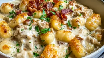 Creamy Crack Chicken Gnocchi Served in a Bowl