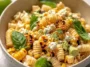 Creamy Street Corn Pasta Salad Served in a Bowl