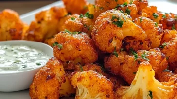 Crispy Buffalo Cauliflower Bites Ready to Serve
