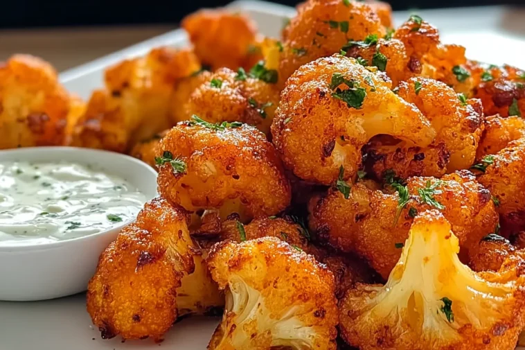 Crispy Buffalo Cauliflower Bites Recipe That You'll Love 3 Crispy Buffalo Cauliflower Bites Ready to Serve