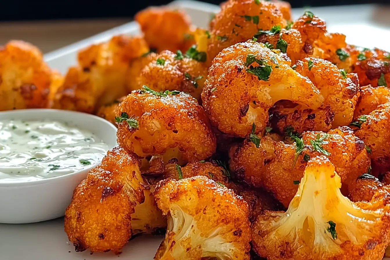 Crispy Buffalo Cauliflower Bites Ready to Serve