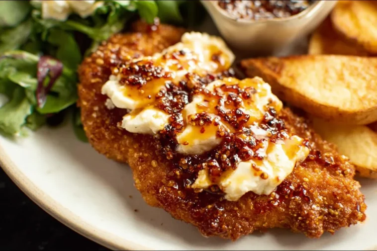 Crispy Hot Honey Feta Chicken Ready to Serve