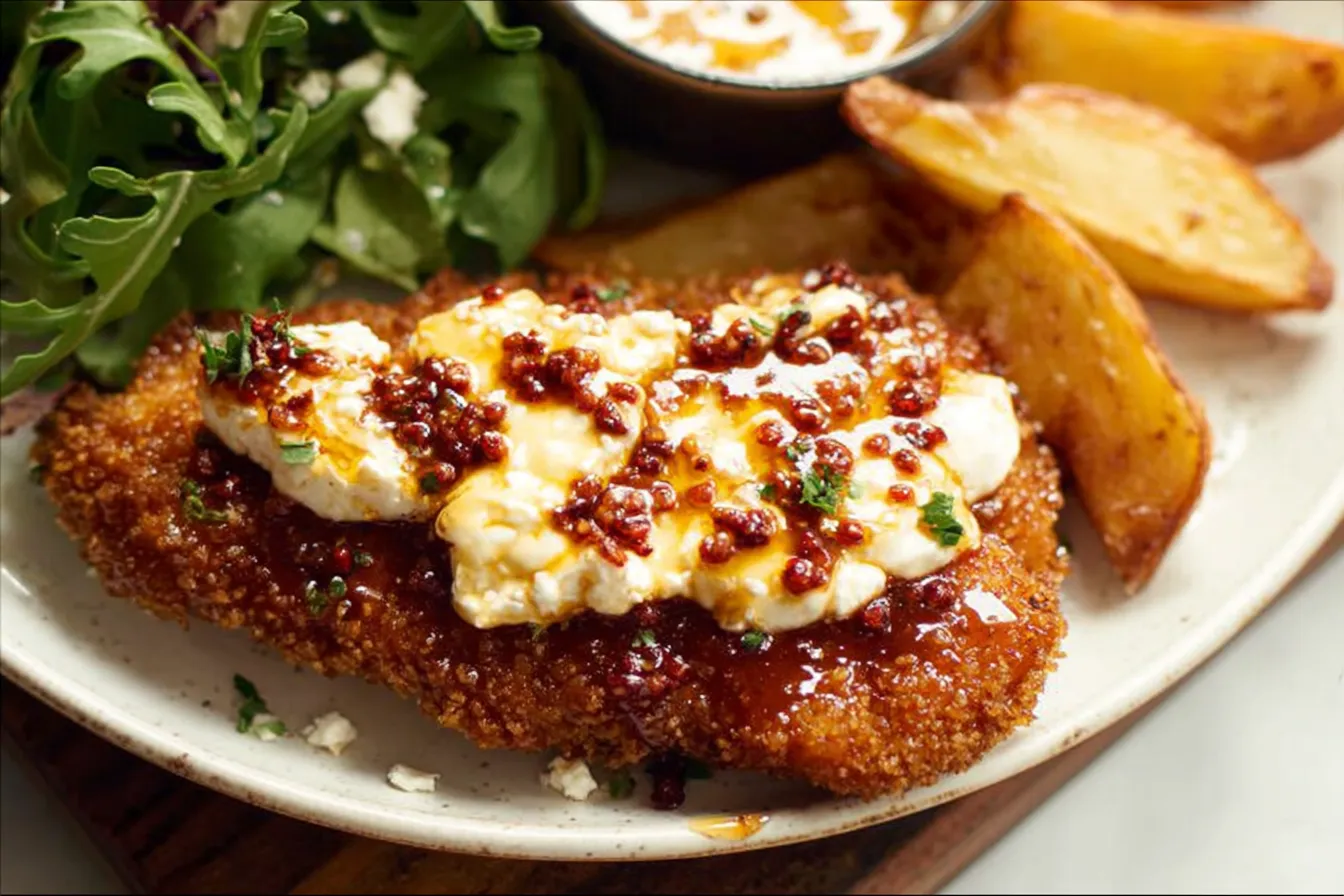 Crispy Hot Honey Feta Chicken