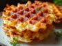 Crispy Waffle Iron Hashbrowns Served with Dipping Sauce