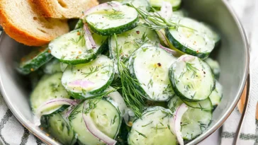Cucumber Dill Salad Bowl Ready to Serve