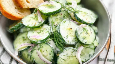 Cucumber Dill Salad Bowl Ready to Serve