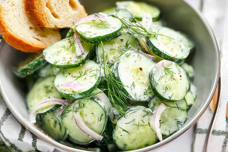 Cucumber Dill Salad Bowl Ready to Serve