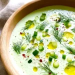Chilled Cucumber Gazpacho in a Bowl