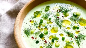 Chilled Cucumber Gazpacho in a Bowl