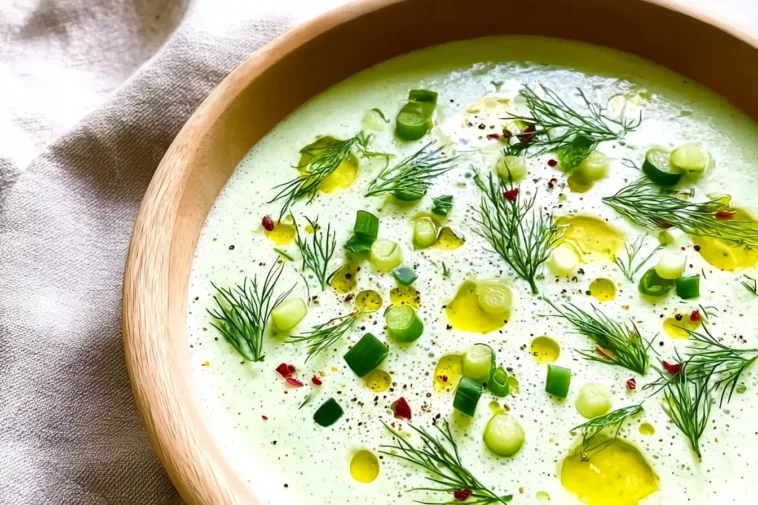 Chilled Cucumber Gazpacho in a Bowl