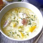 Dad’s New England Fish Chowder in a Rustic Bowl
