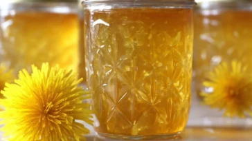 Delicious Homemade Dandelion Jelly in a Jar