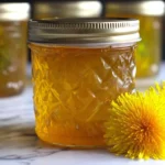 Organic Dandelion Jelly in a Jar