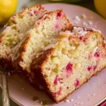 Slice of Delicious Lemon Rhubarb Bread