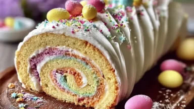 Delicious Easter Cake Roll Ready to Serve