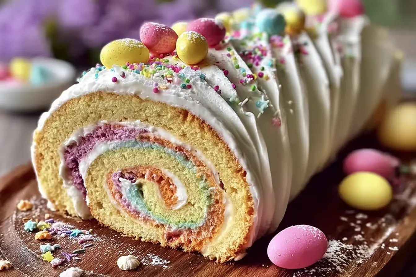 Delicious Easter Cake Roll Ready to Serve