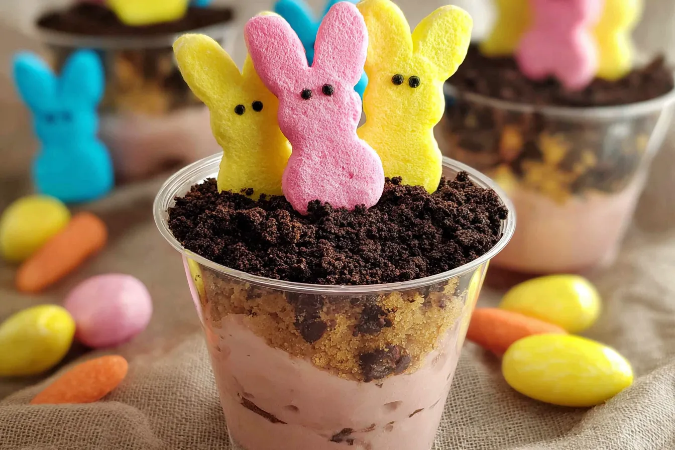 Easter Dirt Cups (Easy Recipe with Pudding and Peeps) 