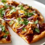 Easy BBQ Chicken Flatbread Ready to Serve
