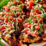 Easy Bruschetta Chicken (Grilled, Baked & Stove Top) Plated