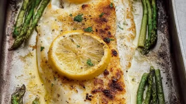 Easy Lemon Butter Baked Fish Plated