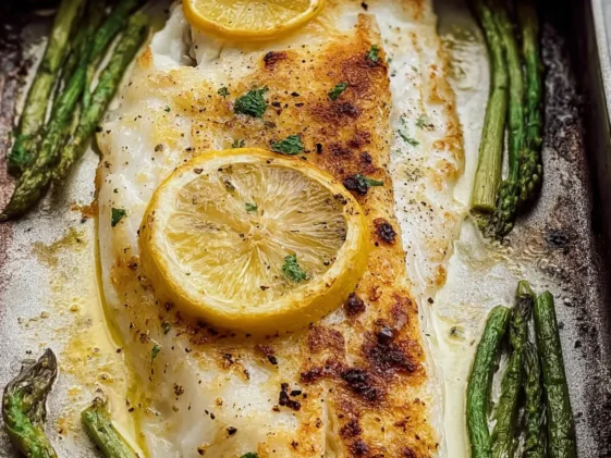 Easy Lemon Butter Baked Fish Plated