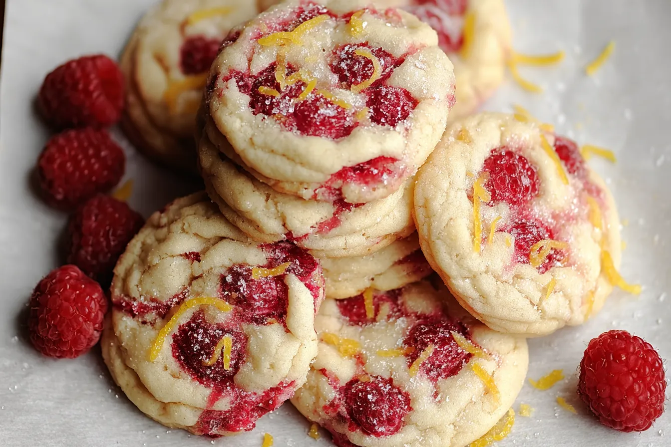 Easy Lemon Raspberry Cookies Recipe – Soft, Chewy, Sweet & Tart Treat