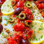 Easy Mediterranean-Style Baked Haddock on a Plate