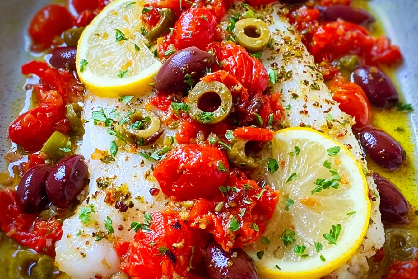 Easy Mediterranean-Style Baked Haddock That Will Delight 3 Easy Mediterranean-Style Baked Haddock on a Plate