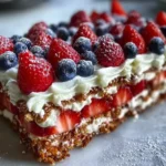 Easy No-Bake Patriotic Flag Icebox Cake for July 4th