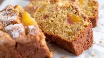 Easy Spiced Peach Bread Freshly Baked